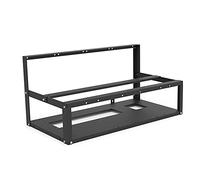 Maqulae 6 GPU Mining Rig Frame Stackable Miner Computer Rack Open Air Case with 4 Cooling Fans for ATX Motherboard Cryptocurrency Mining GPU Holder (black)
