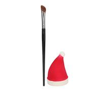 Maqulae Angled Nose Shadow Brush Set with Red Christmas Hat Sponge, 3D Contour Blending Tool