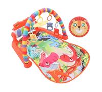 Maqulae Baby Kick Play Piano Mat Infant Sensory Gym with Soft Textile Toys for Newborn Development (Red)