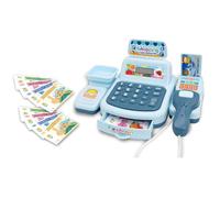 Maqulae Cash Register Toy, Interactive Kids Supermarket Checkout Playset with Scanner and Receipt Printer, for Children Role Play and Family Fun