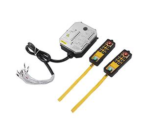 Maqulae Double Handle Crane Industrial Remote Control, Anti Drop Proof with LED Power Indicator and 800MHz Anti Interference, for Cranes Conveyors Coal Mining Equipment (AC380V)