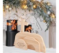Maqulae Easter Resurrection Scene Wooden Ornaments for Home Table Decor, Handmade Christian Nativity Jesus Figurine with Minimalist Wood Cross
