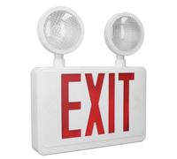 Maqulae Emergency Exit Light Sign, IP65 LED Double Head Rotatable 180° Horizontal 90° Vertical with 120° Beam Angle, for Commercial Buildings Office Schools Churches