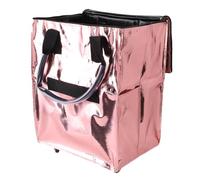 Maqulae Grocery Bag On Wheels, Large Capacity Multifunctional Portable Collapsible Shopping Rolling Bag, with Watertight Woven Fabric, for Convenient Shopping Experience (Rose Gold)