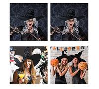 Maqulae Halloween Spider Bat Witch Hats 3 Pcs Set Black Large Ruched Costume Accessories for Cosplay Party (Average code)