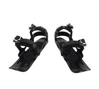 Maqulae Mini Ski Skates Adjustable Snow Skates with Durable Nylon Metal Edge for Easy Stop One Size Fits All Adults for Downhill Slopes Winter Sports Skiing Ice Skating (Black)