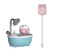 Maqulae Piggy Bath Toy Plastic Gentle Watering Cute Flexible Hose Sprinkler Baby Bath Toy for Toddler Boy Girl (Blue)