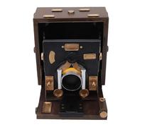 Maqulae Vintage Camera Model Antique Metal Decor for Desktop | Iron Construction, European-inspired Retro Statue, 6.69x8.46x6.89in Collectible, Photography Enthusiast Gift