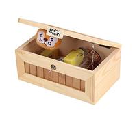 Maqulae Wooden Box Toy, Usb Powered Tiger Pop Up, Solid Wood | Interactive Stress Relief, Desk Decoration, Solid Wood, Office Car, Power Bank Laptop Compatible, No Battery