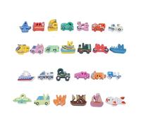 Maqulae Wooden Traffic Alphabet Puzzle ABC Letter Puzzles 3D Peg Puzzle Board with Cartoon Graphics for Toddlers Learning Educational Matching Game