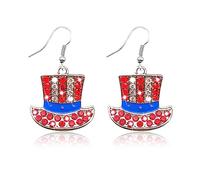 MAQVQLU 4th of July Earrings for Women Patriotic Star Butterfly Hat Slippers Wings Earrings Red White Blue Earrings for Independence Day Gift, OTHER