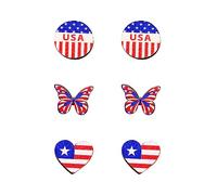 MAQVQLU 4th of July Earrings for Women Patriotic Star Butterfly Hat Slippers Wings Earrings Red White Blue Earrings for Independence Day Gift, OTHER