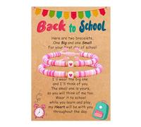 MAQVQLU Back to School Bracelet First Day of School Bracelet Mommy and Me Adjustable Back to School Bracelets Back to School Gifts, ADJUSTABLE, Alloy, no gemstone