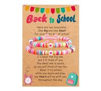 MAQVQLU Back to School Bracelet First Day of School Bracelet Mommy and Me Adjustable Back to School Bracelets Back to School Gifts, ADJUSTABLE, Alloy, no gemstone