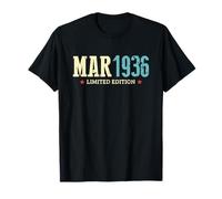 Mar 1936 Vintage Birthday Born in March Retro Bday T-Shirt