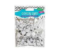 MAR 200 Pcs Googly Eyes Assorted Sizes - Black and White Wiggle Eyes for Crafts - Multi Pack Plastic Eyes 6mm to 15mm - Non Adhesive Craft Supplies for Card Making, Scrapbooking and DIY Art