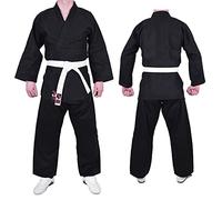 MAR | Beginner Judo Student Gi Uniform White for Men Women Kids Adult | Light Weight Poly-Cotton Fabric (380gsm) | For BJJ & Aikido Training Suit | Free White Belt (0/130cm) Black