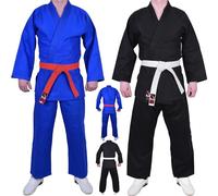 MAR | Beginner Judo Student Gi Uniform White for Men Women Kids Adult | Light Weight Poly-Cotton Fabric (380gsm) | For BJJ & Aikido Training Suit | Free White Belt (6/190cm)