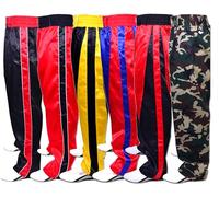 MAR | Black Full Contact Designer Trousers, Tracksuit Bottoms; Boxing, Thai, Fitness, Kickboxing & Karate Pants; Polyester Satin Fabric, Elasticated Drawstring Waistband Pants (2/150)