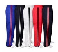 MAR | Black Full Contact Trouser Sweat Pants, Boxing, Muay-Thai, Fitness, Kickboxing & Karate Pants, 8oz Polycotton Fabric with Striped Design, Elasticated Drawstring Waistband Bottoms (0/130)