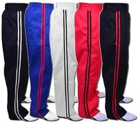 MAR | Black Full Contact Trouser Sweat Pants, Boxing, Muay-Thai, Fitness, Kickboxing & Karate Pants, 8oz Polycotton Fabric with Striped Design, Elasticated Drawstring Waistband Bottoms (5/180)
