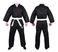 MAR | Black Karate Gi with FREE belt, Traditional Student Uniform, Martial Arts Uniform, Kids Karate Suit | Men & Women; Kids & Adult Sizes | 8oz Fabric Suit + FREE BELT (4/170)