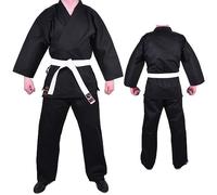 MAR | Black Karate Gi with FREE belt, Traditional Student Uniform, Martial Arts Uniform, Kids Karate Suit | Men & Women; Kids & Adult Sizes | 7.5oz Fabric Suit + FREE BELT (4/170)