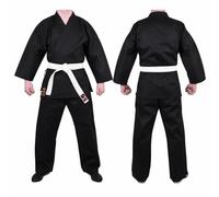 MAR | Black Karate Gi with FREE belt, Traditional Student Uniform, Martial Arts Uniform, Kids Karate Suit | Men & Women; Kids & Adult Sizes | 8oz Fabric Suit + FREE BELT (00/120)
