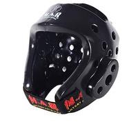 MAR | Black Pro Dipped Foam Head Guard Boxing Sparring Grappling Competition Training for Kickboxing, Karate, Taekwondo, Semi Contact & More, Adult Kids Headgear (Large)