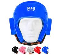 MAR | Blue Pro Dipped Foam Head Guard Boxing Sparring Grappling Competition Training for Kickboxing, Karate, Taekwondo, Semi Contact & More, Adult Kids Headgear (Large)