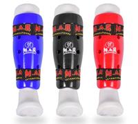 MAR | Blue Shin Guards for Contact Sports, Durable Vinyl Dipped Foam, Combat Shin Pads for Kickboxing, Muay Thai, MMA, Karate, Taekwondo & More, Wrestling Kickpads (X-Small)