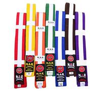 MAR | Blue/White Martial Arts Belt, Striped Ranking Belt - 100% Cotton | Professional Equipment for All | Striped Grading Belts, Ideal for Karate, Judo, Taekwondo, Jiu jitsu (250cm)