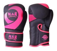 MAR | Boxing & Kickboxing Gloves for Men, Women & Kids | Rex Leather, Thumb Lock, Sparring, Training & Bag Work Gloves | MMA, M Boxing Gloves Kids Training for Men Women & Children 10oz- Pink