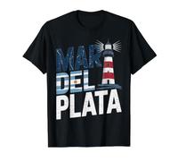Mar Del Plata Argentina City Travel Design Value Graphic T-Shirt, Men, Black, L