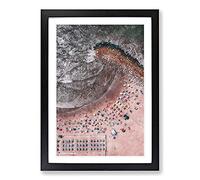 Mar Del Plata Beach in Argentina Painting Framed Print | A2 Black Framed Wall Art | Ready to Hang | Modern Beach Picture | Living Room Bedroom Lounge Office