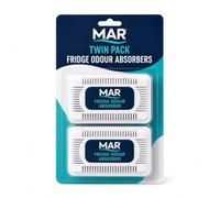 MAR Fridge Deodoriser 2 Pack Odour Absorber Eliminator Freshener Remover | Two vented cases that sit on a shelf; no spray, no plug, nothing to switch on; unwrap, leave the label on, put them in