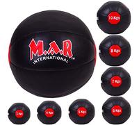 MAR | Genuine Leather Medicine Balls, Essential Home Gym Fitness Equipment for Abdominal Strength and Muscular Endurance Improvement, Workout Ball for Exercise & Training (7kg)