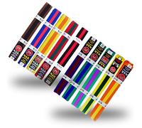 MAR | Green/Purple Martial Arts Belt, Striped Ranking Belt - 100% Cotton | Professional Equipment for All | Striped Grading Belts, Ideal for Karate, Judo, Taekwondo, Jiu jitsu (300cm)