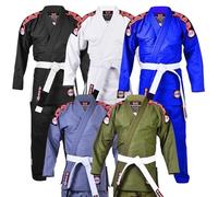 MAR INTERNATIONAL BJJ Gi for Kids, Child, Boys, Girls, Unisex, Brazilian Jiu Jitsu Gi with Free White BJJ Belt, Uniform Kimonos 350-GSM, Sweat-Wihine Washable, IBJJF Compliant -61E-Green-Khaki-M4