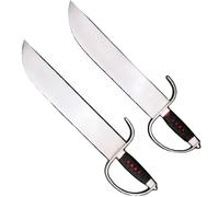 MAR INTERNATIONAL Chrome Butterfly Swords (Blunt Training Pair) Wing Chun/Hung Gar/Choy Li Fut Baat Jaam Do, Stainless Finish, Rounded Tip, Martial Arts Practice & Display (18+)