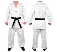 MAR | Karate Student Gi Uniform | Martial Arts Suit for Karate & Taekwondo | Men, Women & Kids | White V-Neck | 8.5oz Poly-Cotton Fabric | Sizes 100cm-200cm