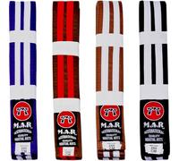 MAR | Martial Arts Belt, Black & White Double Stripes Grading Belts Professional Belts Stripes Ranking Belts,for Karate, Judo, Taekwondo, BJJ Jiu jitsu, Kickboxing (250cm)