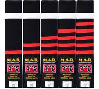 MAR | Martial Arts Block Striped Belt, Yondan Black Belt Fourth Dan; Block Colour Belts, Block Grading Belts; Karate Belt, Judo Belt, Taekwondo Belt, Jujutsu Belt & More (280cm)