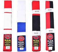 MAR | Martial Arts Red & Black Block Belt, Block Striped Belt, 2 Stripe Block Colour Belts, Block Grading Belts; Karate Belt, Judo Belt, Taekwondo Belt, Jujitsu Belt, Kickboxing Belt & More (320cm)