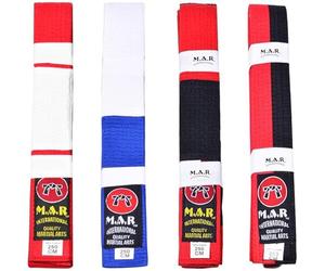 MAR | Martial Arts Red & Black Block Belt, Block Striped Belt, 2 Stripe Block Colour Belts, Block Grading Belts; Karate Belt, Judo Belt, Taekwondo Belt, Jujitsu Belt, Kickboxing Belt & More (320cm)