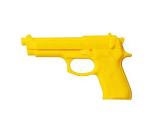 MAR | Martial Arts Rubber Gun for Training Use, Krav Maga Fake Self Defence Pistol, Realistic Handgun for Disarming, Prop Martial Arts Firearm (Yellow)