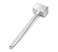 MAR Meat Tenderiser Mallet 20cm Dual Sided Aluminium Hammer Steak Chicken | Flat face one end, pyramid points the other; faceted handle with a hanging hole; cast in one piece, no join to work loose