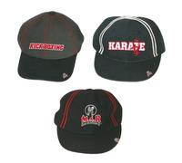 MAR | Organic Cotton Martial Arts Cap - Kickboxing Karate Hat Adjustable One Size, Breathable Training Cap for Men Women Gym Sports Casual Wear-A Black