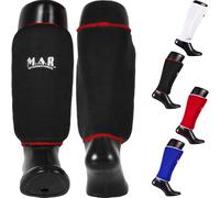 MAR | Pair of Shin Guards Pads for Contact Sports, Elasticated Fabric & Layered Foam Padding Training Shin Pads for Kickboxing Muay Thai MMA Karate Taekwondo Wrestling Kickpads