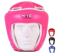 MAR | Pink Headguard for Kickboxing, Thai Boxing & MMA Training, Rex Leather Material Head Guard for Face and Ear Protection, Headgear for Sparring Grappling, Muay Thai & Taekwondo, Protective Helmet